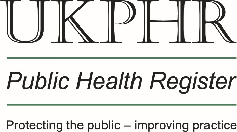 REFERENCE TO SUPPORT PREAPPLICATION FOR UKPHR’S SPECIALIST REGISTRATION BY