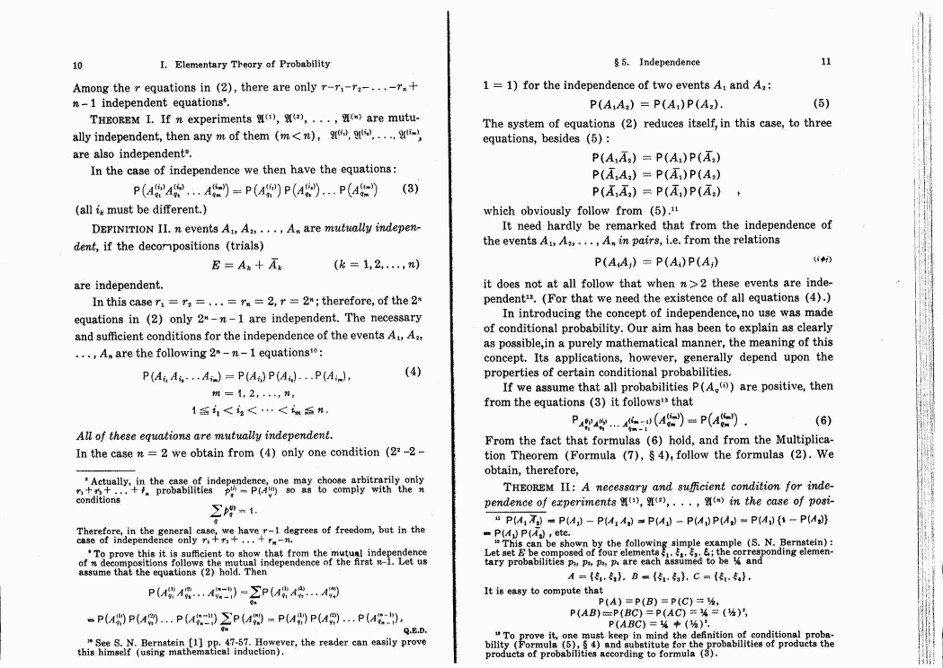 FOUNDATIONS OF THE THEORY OF PROBABILITY BY AN KOLMOGOROV