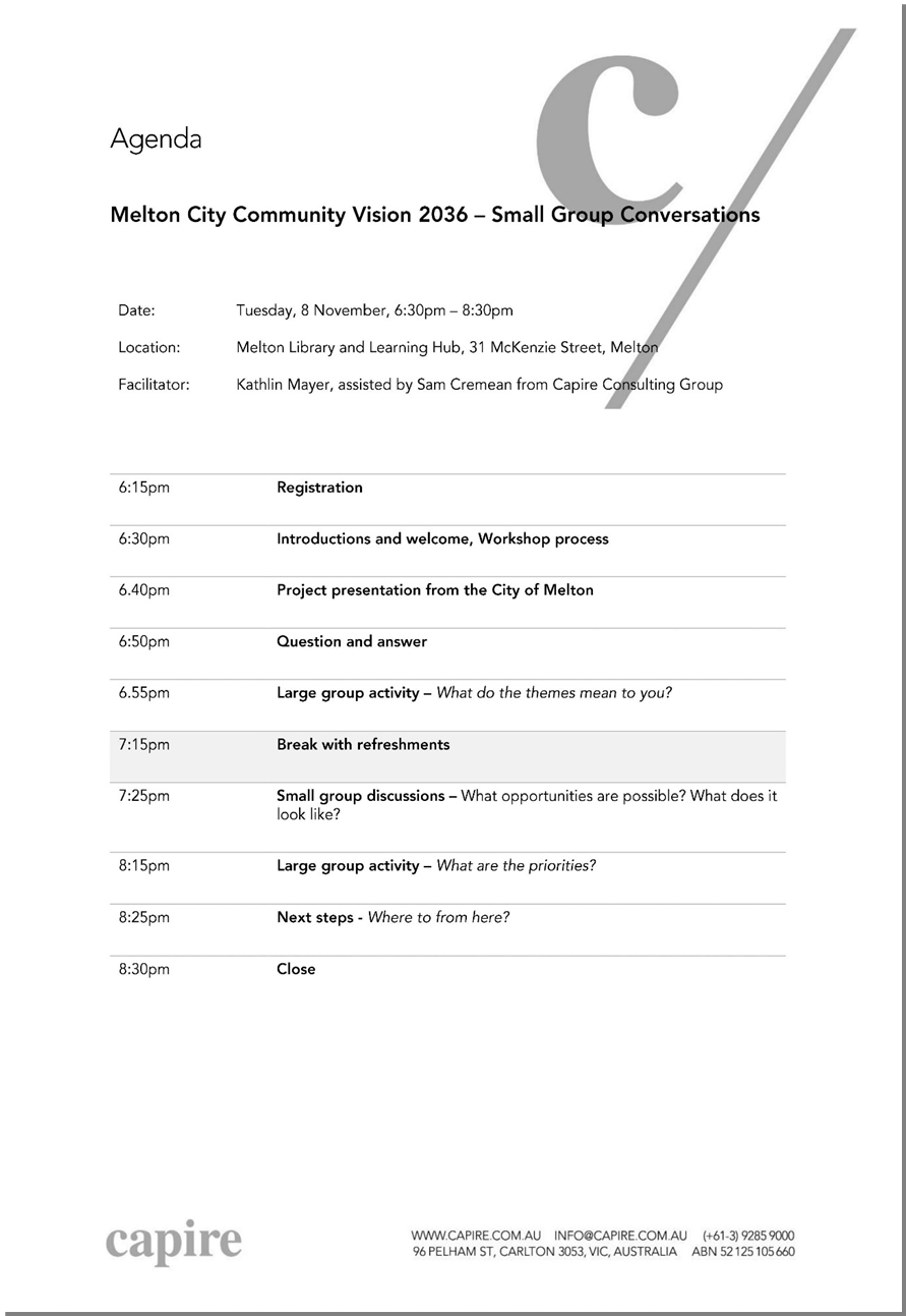 COMMUNITY CONVERSATIONS PHASE TWO COMMUNITY ENGAGEMENT MELTON CITY COMMUNITY