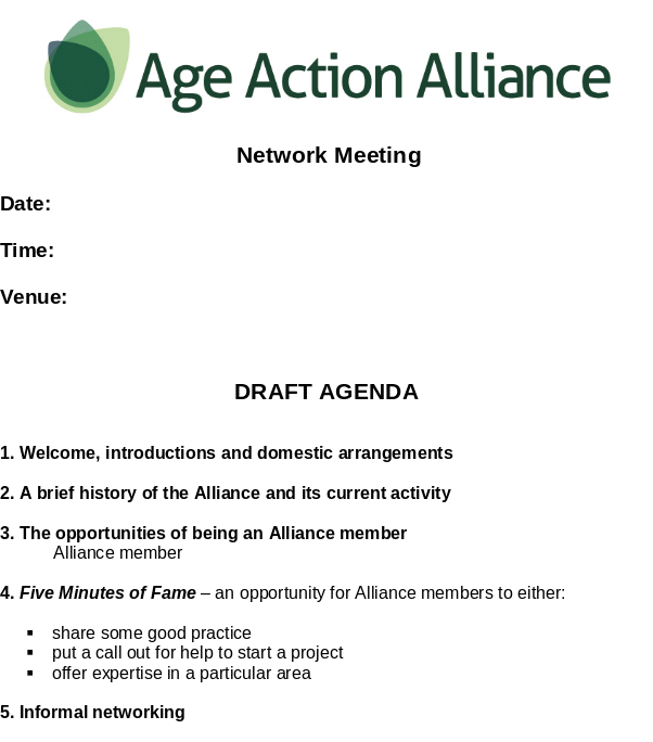A GUIDE TO HOSTING AGE ACTION ALLIANCE NETWORK MEETINGS
