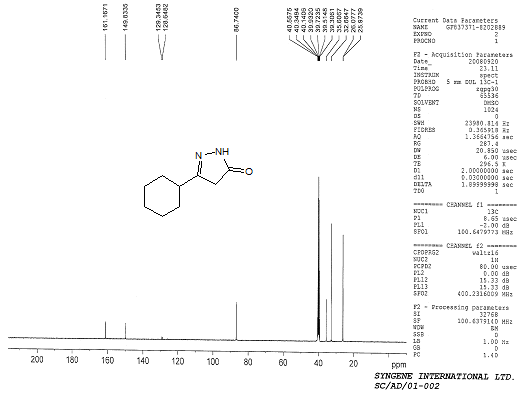 SPECTRAL EVIDENCES FIG1 1H NMR SPECTRUM OF 3(4METHOXYPHENYL)1HPYRAZOL5(4H)ONE (1)