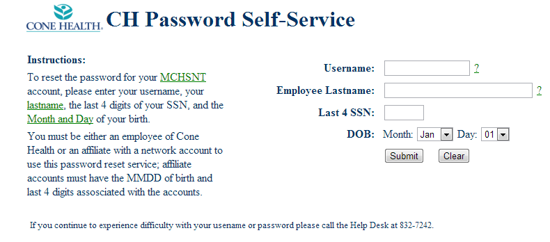 CLINICAL STUDENT PASSWORD RESET INSTRUCTIONS THIS PASSWORD AFFECTS LOGGING