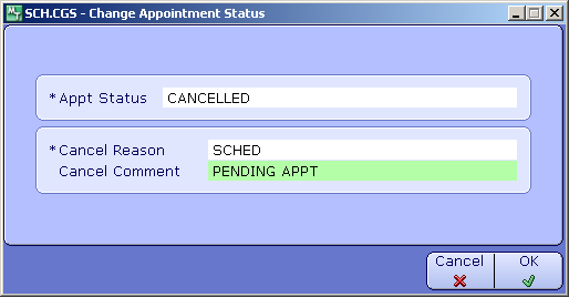 MEDITECH 60 OPERATING ROOM MANGEMENT CANCELLING PENDING APPOINTMENTS CANCELLING
