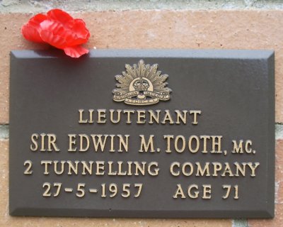 LIEUTENANT EDWIN MARSDEN TOOTH 2ND TUNNELLING COMPANY BORN AT