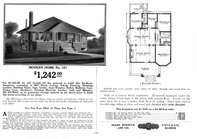 MODERN HOME NO 151 THE AVONDALE FROM THE SEARS