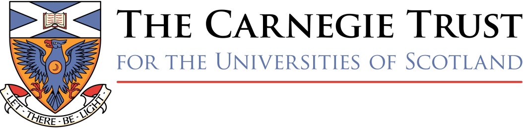 THE CARNEGIE TRUST VACATION SCHOLARSHIPS FOR UNDERGRADUATES OF EXCEPTIONAL