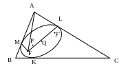 THE BARYCENTRIC COORDINATES OF THE CENTRE OF AN ELLIPSE