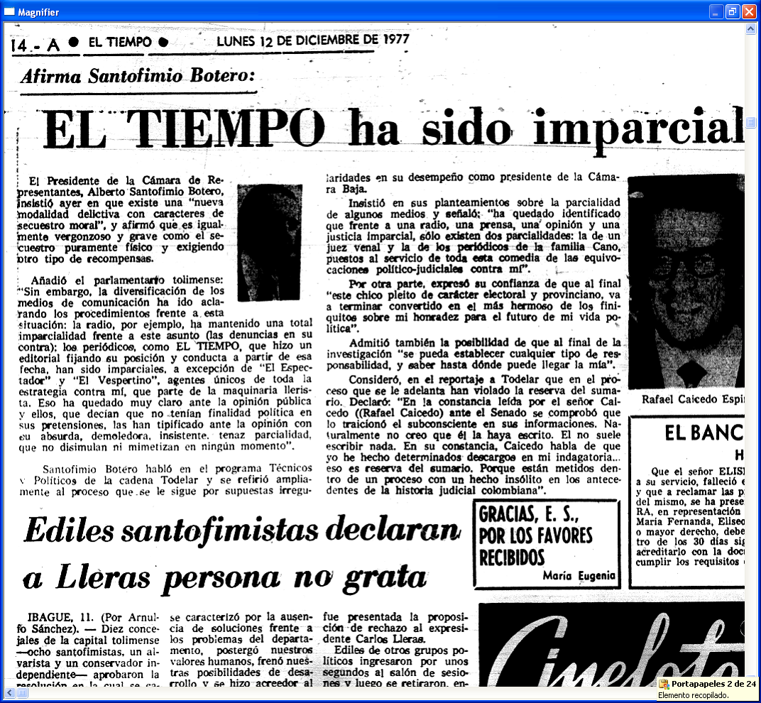 LUNES 12 DE DICIEMBRE DE 1977PAGINA PRINCIPAL Y 14A