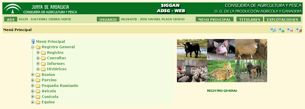 CONSEJERÍA DE AGRICULTURA Y PESCA ADSG WEB MANUAL DE